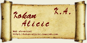 Kokan Aličić vizit kartica